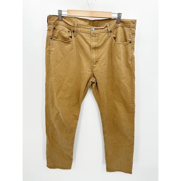 Levi's 502 Taper Fit Khaki Brown Button Closure Pants Men's Size 38 x 32 - Picture 1 of 7